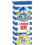 Сливки ультрапастеризованные ПРОСТОКВАШИНО 20%, без змж, 200г