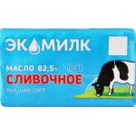 Масло сливочное ЭКОМИЛК 82,5% высший сорт, без змж, 180г