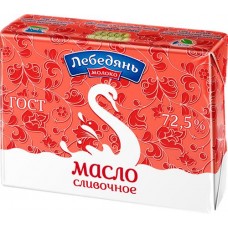 Масло сливочное ЛЕБЕДЯНЬМОЛОКО Крестьянское 72,5% высший сорт, без змж, 180г в магазинах Лента