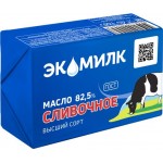 Масло сливочное ЭКОМИЛК несоленое 82,5%, без змж, 100г