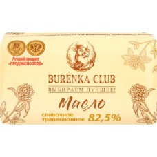 Масло сливочное BURENKA CLUB 82,5%, без змж, 180г в магазинах Лента