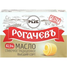 Масло сливочное РОГАЧЕВЪ Традиционное 82,5%, без змж, 180г в магазинах Лента