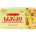 Масло сливочное КРЕСТЬЯНСКИЕ УЗОРЫ Традиционное 82,5%, без змж, 400г
