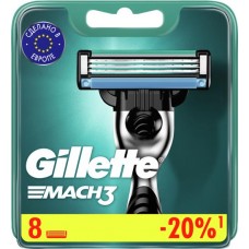 Кассеты сменные для бритья GILLETTE Mach3, 8шт в магазинах Лента