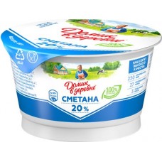 Сметана ДОМИК В ДЕРЕВНЕ 20%, без змж, 180г в магазинах Лента