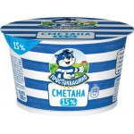 Сметана ПРОСТОКВАШИНО 15%, без змж, 180г
