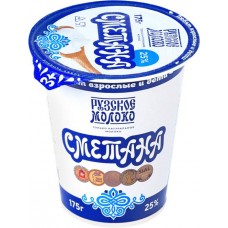 Сметана РУЗСКИЙ Рузская 25%, без змж, 175г в магазинах Лента