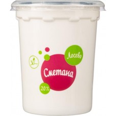 Сметана ЛОСЕВО 20%, без змж, 450г в магазинах Лента