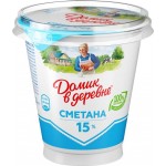 Сметана ДОМИК В ДЕРЕВНЕ 15%, без змж, 300г