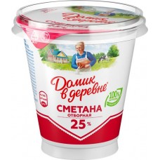 Сметана ДОМИК В ДЕРЕВНЕ 25%, без змж, 300г в магазинах Лента