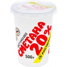 Сметана РОСТАГРОЭКСПОРТ 20%, без змж, 500г в магазинах Лента