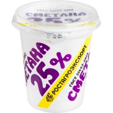 Сметана РОСТАГРОЭКСПОРТ 25%, без змж, 320г в магазинах Лента