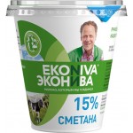 Сметана ЭКОНИВА 15%, без змж, 300г