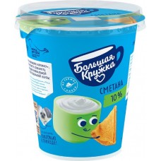 Сметана БОЛЬШАЯ КРУЖКА 10%, без змж, 300г в магазинах Лента