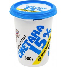 Сметана РОСТАГРОЭКСПОРТ 15%, без змж, 500г в магазинах Лента