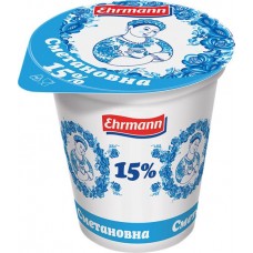 Продукт сметанный EHRMANN Сметановна 15%, без змж, 375г в магазинах Лента