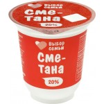 Сметана ВЫБОР СЕМЬИ 20%, без змж, 300г