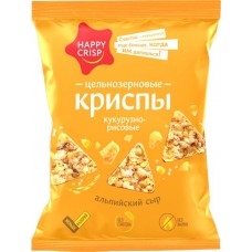 Чипсы цельнозерновые рисово-кукурузные HAPPY CRISP Альпийский сыр, 50г в магазинах Лента