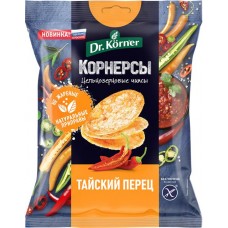 Чипсы рисово-кукурузные DR. KORNER цельнозерновые, с тайским острым сладким перцем, 50г в магазинах Лента