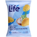 Чипсы нутовые ЛЕНТА LIFE Сметана и зелень, 50г Чипсы нутовые ЛЕНТА LIFE Сметана и зелень, 50г
