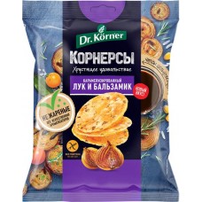 Чипсы кукурузно-рисовые DR KORNER Корнерсы цельнозерновые, с карамелизированным луком и бальзамическим уксусом, 50г в магазинах Лента
