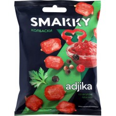 Колбаски-мини сырокопченые SMAKKY со вкусом аджики, 50г в магазинах Лента