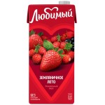 Напиток сокосодержащий ЛЮБИМЫЙ Яблоко, черноплодная рябина, клубника, земляника, 0.95л