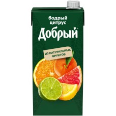 Нектар ДОБРЫЙ Бодрый цитрус Апельсин, грейпфрут, мандарин, лимон, лайм, 2л в магазинах Лента