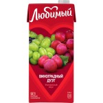 Напиток сокосодержащий ЛЮБИМЫЙ Виноградный дуэт осветленный, 0.95л