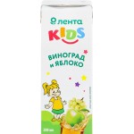Сок ЛЕНТА Kids Виноградно-яблочный восстановленный осветленный, 0.2л