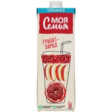 Напиток сокосодержащий МОЯ СЕМЬЯ Гранат-Заряд яблочно-гранатовый, 0.95л в магазинах Лента