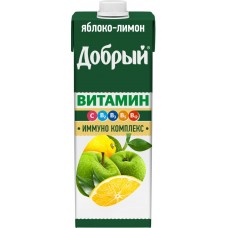 Напиток сокосодержащий ДОБРЫЙ Витамин Яблоко, лимон, 0.95л в магазинах Лента