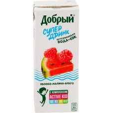 Напиток ДОБРЫЙ Яблоко, малина, арбуз сокосодержащий, 0.2л в магазинах Лента