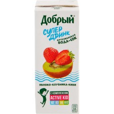 Напиток ДОБРЫЙ Яблоко, клубника и киви сокосодержащий, 0.2л в магазинах Лента