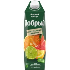 Нектар ДОБРЫЙ Бодрый цитрус из апельсина, мандарина, грейпфрута, лимона и лайма, 1л в магазинах Лента