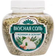 Соль ВКУСНАЯ СОЛЬ с чесноком и зеленью, 400г в магазинах Лента
