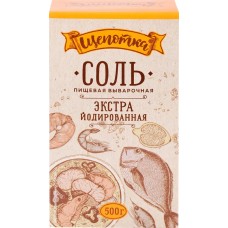 Соль ЩЕПОТКА Экстра йодированная, 500г в магазинах Лента