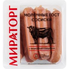Сосиски МИРАТОРГ Молочные, 400г в магазинах Лента