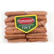 Сосиски ВЛМК Молочные, категория Б, ГОСТ, весовые в магазинах Лента