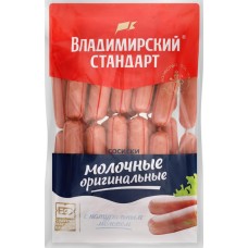 Сосиски ВЛАДИМИРСКИЙ СТАНДАРТ Сливочные стандарт, весовые в магазинах Лента