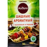 Приправа АЙДИГО Шашлык ароматный, с базиликом и перцем, 30г