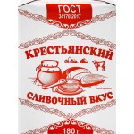 Спред растительно-жировой КРЕСТЬЯНСКИЙ Сливочник 60%, 180г Спред растительно-жировой КРЕСТЬЯНСКИЙ Сливочник 60%, 180г