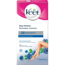 Полоски восковые для депиляции VEET для чувствительной кожи, 12шт + 2 салфетки в магазинах Лента