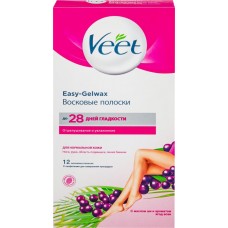 Полоски восковые VEET c технологией Easy Gel-wax для нормальной кожи, 12шт в магазинах Лента