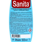 Средство-спрей чистящее для стекол SANITA Горная свежесть универсальное, 500мл