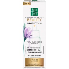 Гель-сыворотка для лица ЧИСТАЯ ЛИНИЯ Pure line beauty protection Витамин С, ниацинамид, 30мл в магазинах Лента