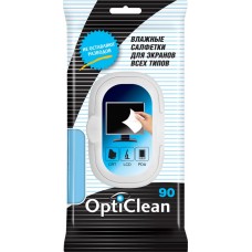Салфетки влажные OPTI CLEAN для экранов всех типов,90шт в магазинах Лента