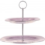 Подставка для закусок и фруктов HOMECLUB Magnolia двухъярусная, стекло, Арт. DS8