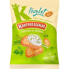 Сухарики хрустящие КИРИЕШКИ Light Сметана с зеленью, 80г в магазинах Лента