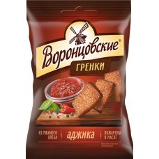 Сухарики ржано-пшеничные ВОРОНЦОВСКИЕ со вкусом аджики, 60г в магазинах Лента